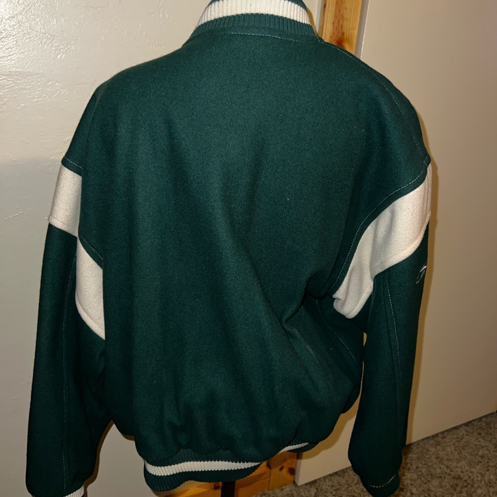 Reebok NFL Green Bay Packer Button Up Lettermen Jacket